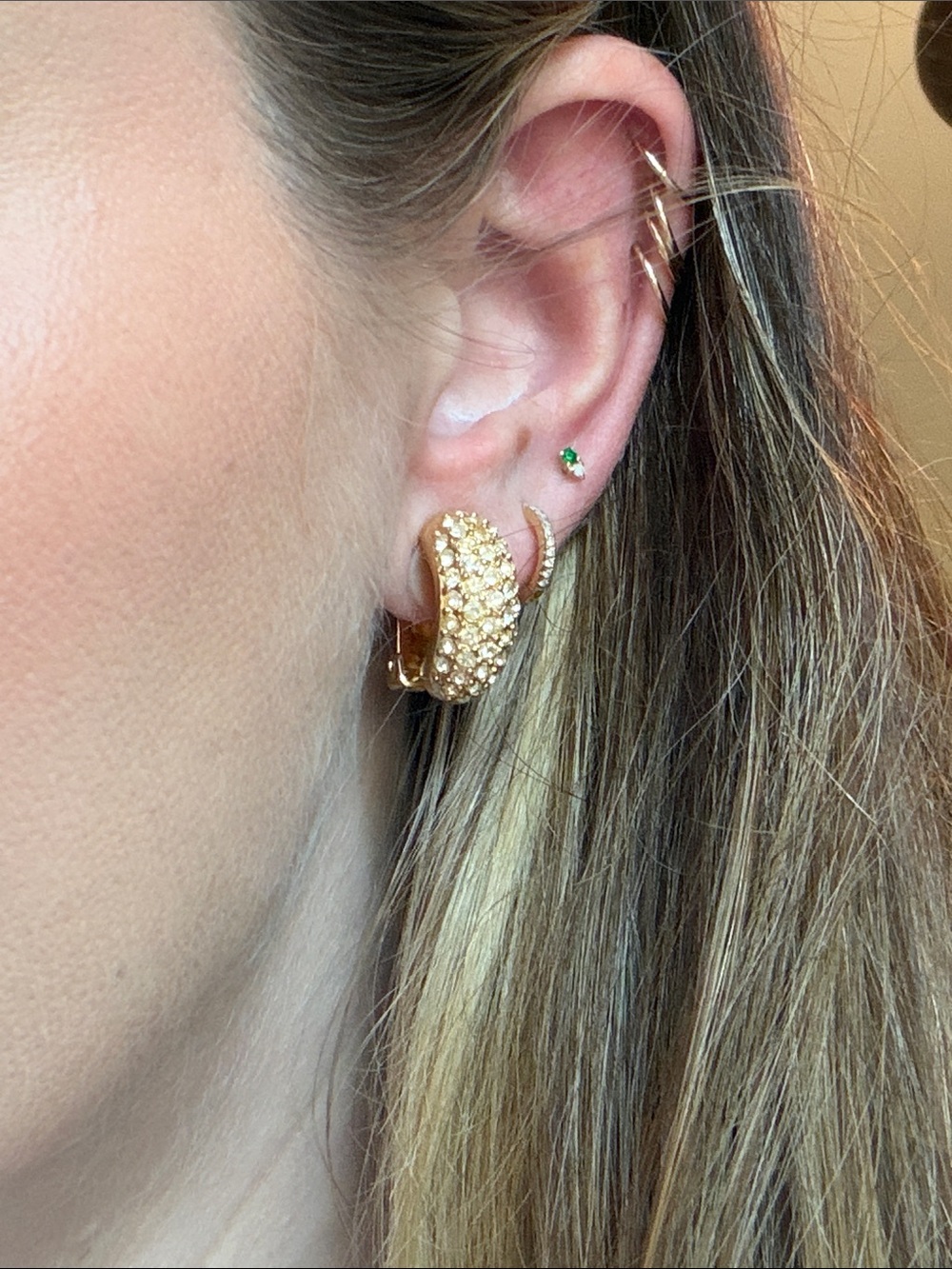 Dior Clip On Costume Earring Hoops